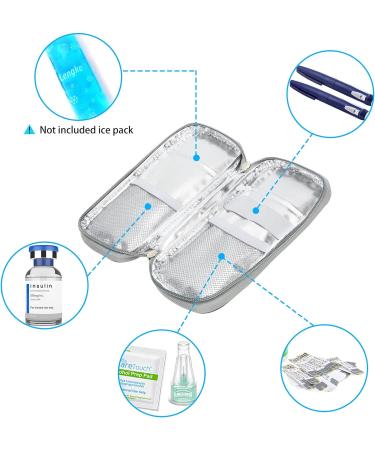 YOUSHARES Insulin Cooler Bag - Best Diabetic Storage for Safe Cold Supplies | Gray - Ideal for International Shipping - Buy Online on GoSupps.com