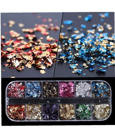Color Nail Art Foil Pailette Chip Foil Flake Nail Line Strips Glitter Decal Stickers for Women Diy Design Fingers Decor - Buy Online on GoSupps.com
