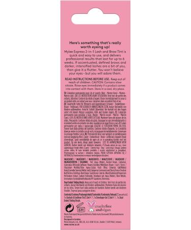 Mylee Express Eyelash & Brow Kit - 2 in 1 No Mix Formula Tint + Developer Gel + Dual Sided Brush Professional Tint Long Lasting Semi-Permanent (Black) - Buy Online on GoSupps.com