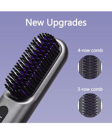 Buy Cordless Hair Straightener Comb | Portable Travel Brush with 9 Temperature Settings & Anti-Scalding | Fast Heating & Auto Shutdown - Grey - Buy Online on GoSupps.com