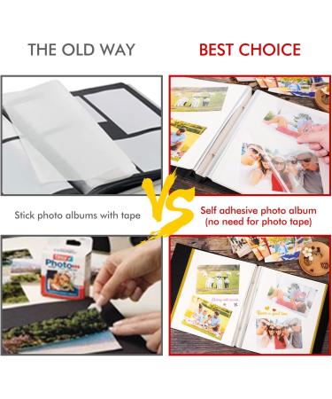 Ywlake Large Capacity Self Adhesive Photo Album - Holds 4x6, 5x7, 8x10 Photos - 40 Sheets / 80 Pages - Beige - Buy Online on GoSupps.com