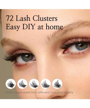 Cashmeren Silk Cluster Lashes - DIY Individual Eyelash Extensions for Bold Looks | 72 Lash Clusters | Perfect for Photoshoots & Parties - Buy Online on GoSupps.com