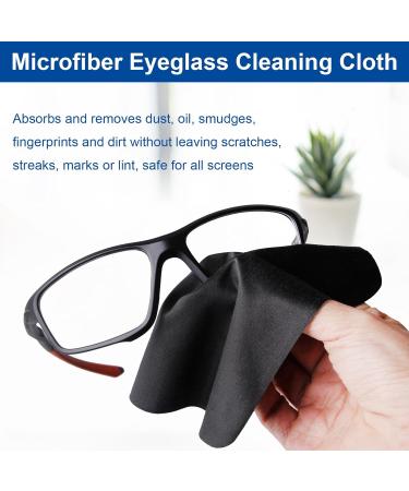 Buy 100PCS Microfiber Glasses Cleaning Cloth - Ideal for Glasses Phones Screens & Camera Lens (5.47x5.82 in) - Premium Quality & Soft Black Fabric - Buy Online on GoSupps.com