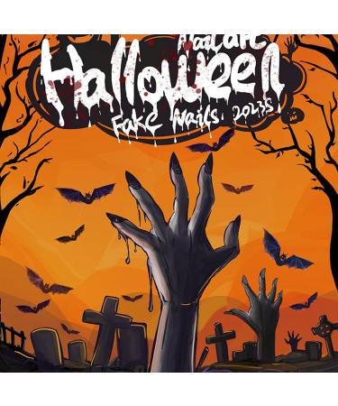 FEIlei 24x Halloween False Nails Heart Eyeball Lip Fake Nails Full Cover Press On Nails - Buy Online on GoSupps.com