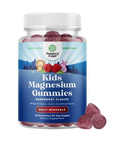 Relaxing Calm Magnesium Gummies for Kids - Great Tasting Kids Magnesium Gummies for Nerve Bone and Muscle Health - Gelatin and Gluten Free 85mg Elemental Magnesium for Kids Daily Wellness Support