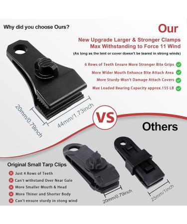 24PCs Heavy Duty Tarp Clips with Carabiner for Camping and Outdoor Use - Black - Buy Online on GoSupps.com