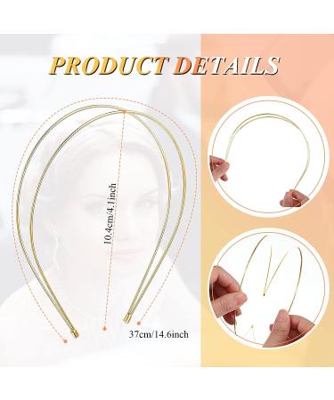 Syhood 4 Pieces Thin Double Wire Metal Headbands for Women - Gold Wedding Hair Accessories - Buy Online on GoSupps.com