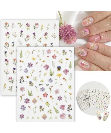 12 Sheets Flower Nail Stickers - Spring Floral Nail Decals & 3D Self-Adhesive Art Supplies for DIY Nail Decorations - Buy Online on GoSupps.com