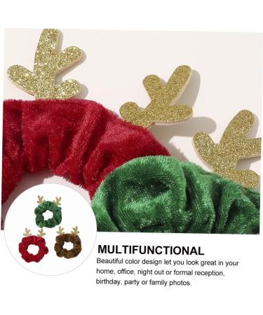 minkissy Christmas Hair Rope Hair Bungee Scrunchie with Ribbon Stretchy Spiral Hair Accessory Antler Hair Band Christmas Rubber Band Bobbles Ponytail Holder Decorative Rubber Band Fabric - Buy Online on GoSupps.com