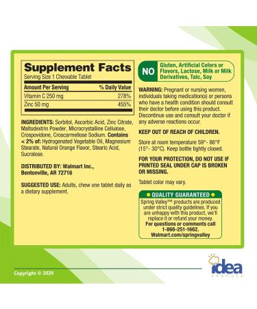 Spring Valley Zinc with Vitamin C Fast Dissolve Chewable Tablets - 150 Ct Bundle with Exclusive Vitamins & Minerals - A to Z Guide - 300 Servings in 1 Pack - Buy Online on GoSupps.com