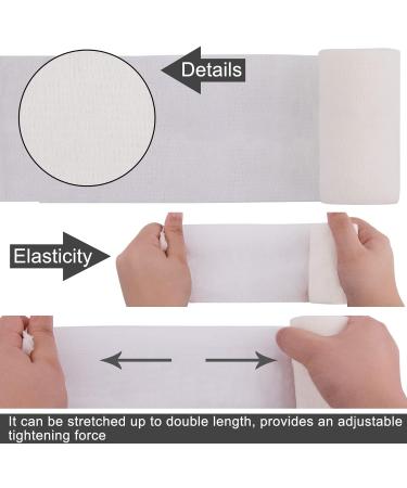 BQTQ 4 Inch Cohesive Bandage Wrap Tape - Self Adherent Stretch Bandage for Humans and Animals - Ideal for Ankle Sprains and Swelling - White (8 Rolls) - Buy Online on GoSupps.com