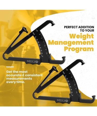 Skinfold Body Fat Caliper - Handheld BMI Measurement Tool by MEDca (Pack of 2 Black) - Accurate Analyzer for Men and Women - Buy Online on GoSupps.com