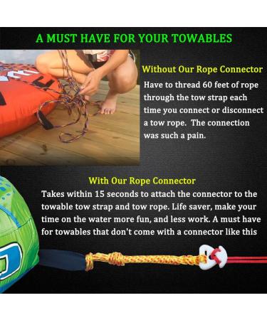 Botepon 2Pcs Boat Tube Towable Rope Quick Connector - Water Sports Rope Connector for Tubing, Skiing, Wake Boarding - Compatible with Seadoo, Jet ski, Waverunner - Buy Online on GoSupps.com