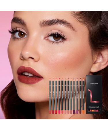 12 PCS Waterproof Matte Lip Liner Pencil Set | Long-Lasting Fade Resistant Shades for Daily Travel & Parties - Buy Online on GoSupps.com