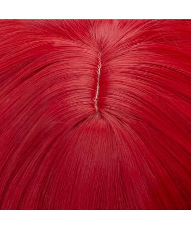 Red Wig with Bang | Qaccf Short Wavy Synthetic Bob for Women - Realistic Halloween Costume Accessory - Buy Online on GoSupps.com