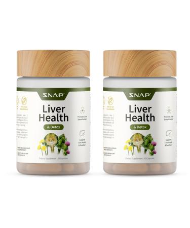 Snap Supplements Liver Health & Detox - Milk Thistle Supplement Supports Healthy Liver and Digestive Health, 60 Vegetarian Capsules (2-Pack) 120 Capsules