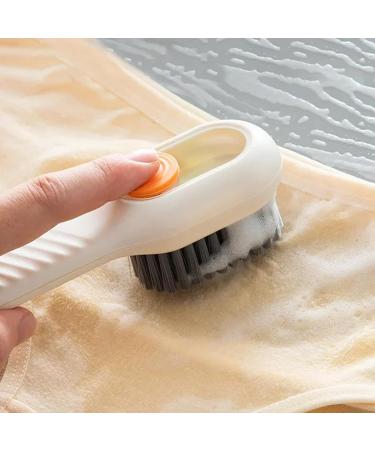 2 in 1 Multifunction Cleaning Brush Liquid Adding Soft Fur Cleaning Brush Household Soft Bristle Cleaning Brush with Liquid Box for Washing Clothes Shoes (Green+White-2pcs) - Buy Online on GoSupps.com