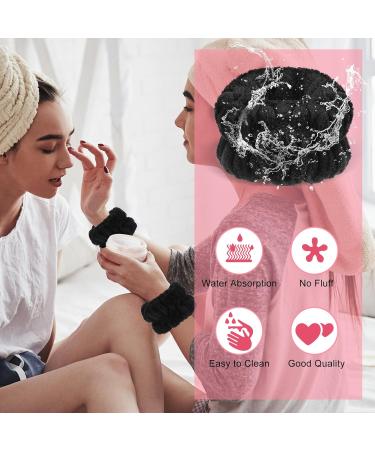 Face Wash Wristbands Spa Washing Face Sweatbands Makeup Elastic Wrist Wash Band Absorbent Towel Wristband Wristbands for Washing Face skincare Women Girls Keep Liquid from Spilling Down Arms (Black) - Buy Online on GoSupps.com