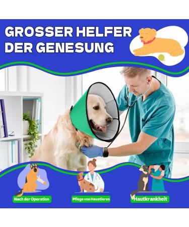 Supet Dog Leak Protection Soft Adjustable Collar - Breathable Elizabethan Neck Band | XL 35-40cm - Eco-Friendly Lime Green - Buy Online on GoSupps.com