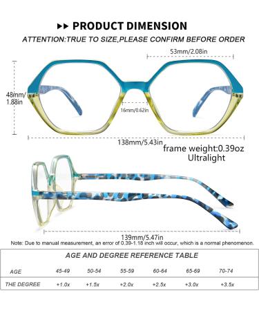 EYEURL Blue Light Blocking Reading Glasses for Women - 4-Pack Vintage Diamond-Shaped Frames Lightweight Anti-Glare Readers Perfect for 3.0 Magnification - Buy Online on GoSupps.com