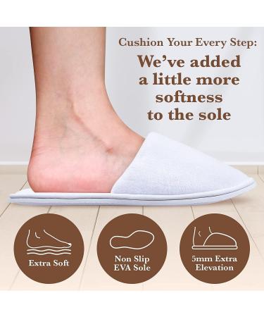 Maji Simply Joyous Spa Slippers - Bulk Pack of 6 Pairs with Travel Bags | Non-Slip Hotel Slippers for Women and Men - Medium and Large Sizes - Buy Online on GoSupps.com