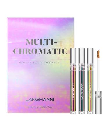 3 Chameleon Liquid Eyeshadow | Metallic Glitter Multichrome Eye Shadow for All Skin Tones for Metallic Matte Shimmer Naked Smokey Eye Looks Uwariloy