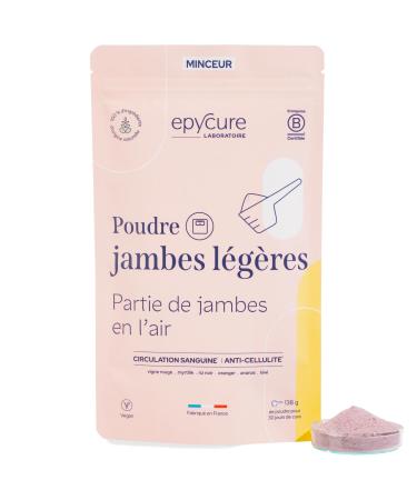 EPYCURE - Light Legs Powder - Improves Venous Circulation, Reduces Cellulite, Reduces Heavy Legs - 100% Natural - Blueberry, Red Vine, Black Rice - 1 Month - Vegan - Made in France