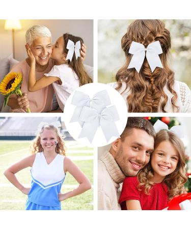 Sibba Big Large White Bows 2 PCS 8 Inch | Alligator Hair Barrettes Clips for Girls & Women - Buy Online on GoSupps.com