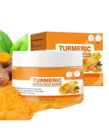 Turmeric Scrub - Turmeric Body Scrub Underarms Scrub Skin Lightening Exfoliator Face and Body Scrub 5.29oz | Deep Cleansing Moisturizing Turmeric Scrub for Dark Inner Thighs Private Area Neck