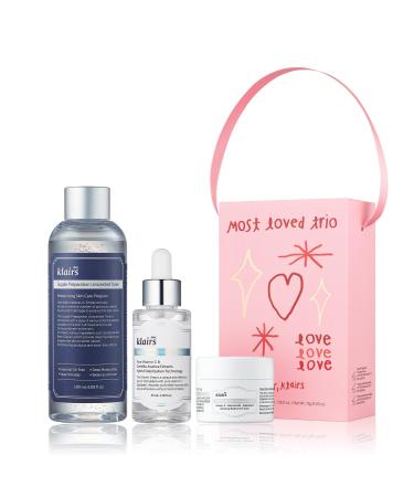 DearKlairs Most Loved Skincare Set - Unscented Toner Vitamin Serum E Mask | Korean Glass Skin Routine | Sensitive Skin-Friendly Valentines Gifts for Women Hydrating Revitalizing