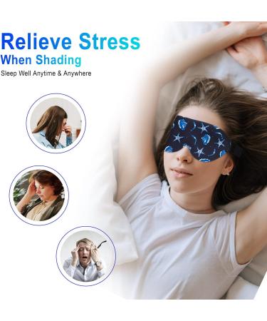 2 Pack 3D Contour Cup Sleep Masks for Men and Women - Ocean Stars Design | Adjustable Headband, Soft & Comfortable Blindfold for Travel, Yoga - Block Out Light for Better Sleep - Buy Online on GoSupps.com