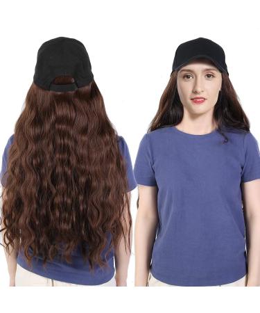Fashion Women Girl Hat Wig Baseball Hat with Long Wavy Hair in Light Brown for Daily Life Concerts - Buy Online on GoSupps.com