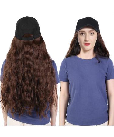 Light Brown Baseball Cap Wig with Long Corrugated Hair - Adjustable Fashion Hat for Women & Girls - Buy Online on GoSupps.com