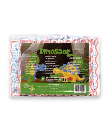 Rearz - Dinosaur - Elite Adult Diapers (12 Pack) (Medium) Medium (12 Count)
