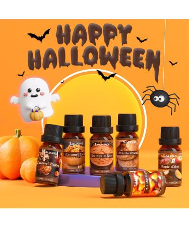 SALKING Halloween Fragrance Oils Essential Gift Set for Soaps & Candles - Pumpkin Pie, Caramel Apples, Candy Corn, Snickerdoodle, Caramel Corn, Apple Cider - Buy Online on GoSupps.com