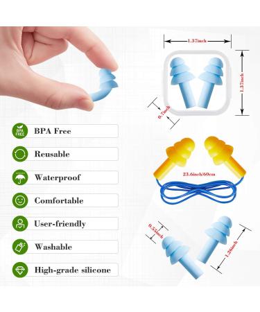 12 Pair Reusable Silicone Ear Plugs for Sleeping & Noise Cancelling - Ideal for Study, Work, Travel - Kids & Adults - Multicolored - Buy Online on GoSupps.com