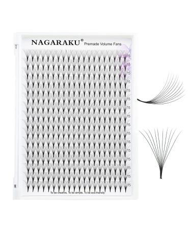 Nagaraku 10D Eyelash Extensions - 320pcs Premade Fans C Curl 15mm Narrow Stem - International Shipping Available - Buy Online on GoSupps.com