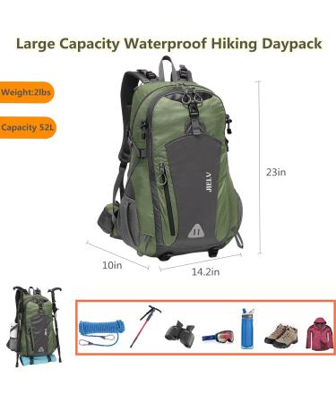 JIELV 45L Waterproof Hiking Backpack - Lightweight Camping Daypack for Men and Women (Green) - Buy Online on GoSupps.com