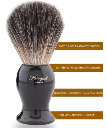 Haryali London Super Badger Shaving Brush - Black | Soft & Smooth Traditional Shaving | Ideal for Shaving Creams and Soaps - Buy Online on GoSupps.com