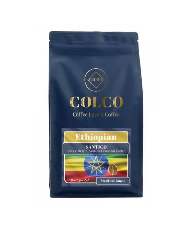 ETHIOPIAN Coffee Beans | Single Origin Heirloom Arabica | Medium Roast | Colco Coffee Santico | Hand Roasted Coffee Beans (1kg Resealable Bag)