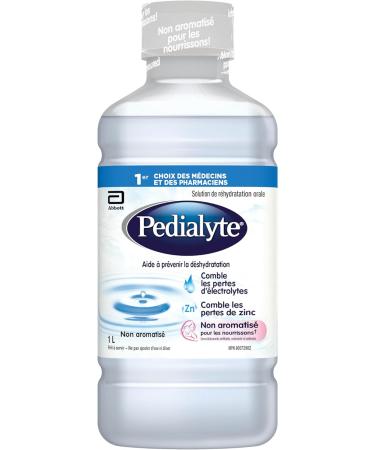 Pedialyte Electrolyte Oral Rehydration Solution Unflavoured 1-L Bottle Unflavored for Infants - Buy Online on GoSupps.com