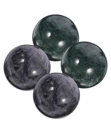 DEARMAMY Marble Green Baoding Balls 2 Sets Hand Massage Balls Chinese Health Exercise Massage Balls Stress Relief Hand Exercise