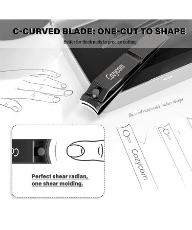 CozyCom Stainless Steel Nail Clippers Set for Adults (2PCS) with Tin Case - Fingernail and Toenail Cutter for Men and Women - Buy Online on GoSupps.com