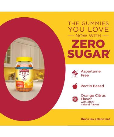 Nature Made Zero Sugar Vitamin C Gummies 250 mg Per Serving Immune & Antioxidant Support Aspartame Free 100 Sugar Free Vitamin C Gummies 50 Day Supply - Buy Online on GoSupps.com