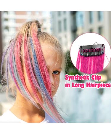 Suaywo 15-Piece 21-Inch Rainbow Clip-In Hair Extensions - Colorful Strands for Women Girls & Kids | Perfect Christmas Gift - Buy Online on GoSupps.com