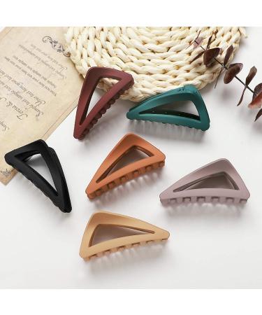 GKDKV Hair Claw Clips Nonslip French Matte Claw Clip for Women and Girls Thin Hair, Strong Hold Hair Clips for Thin Curly Straight Long Hair (triangle)