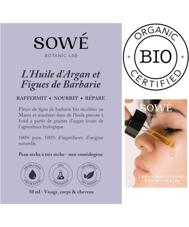 PURE ARGAN OIL AND BARBARIE FIG - ORGANIC VIRGIN AND COLD PRESSED - 50ML - Firming and Nourishing Oil - Face Body and Hair (Yellow) - Buy Online on GoSupps.com