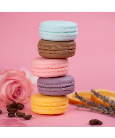 Se Sentir Macaron Soap Gift Set of 5 - Handmade All Natural Soap Bars in Wood Case for Women | Lavender, Rose, Citrus, Cappuccino, Santorini Blue | Stocking Stuffers - Buy Online on GoSupps.com