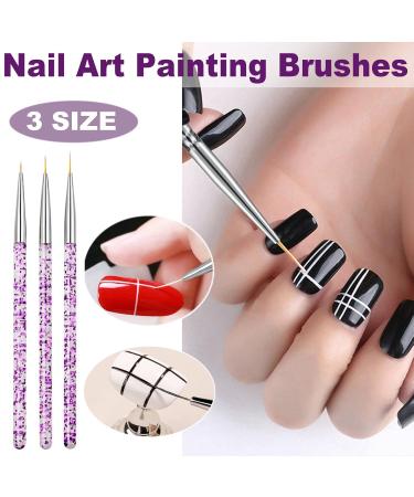 Famidiqgo Nail Stamper & Art Brushes Set - French Tip Clear Jelly Nail Art 3PCs Silicone Stamper Scraper & Pen for DIY Nail Design - Buy Online on GoSupps.com