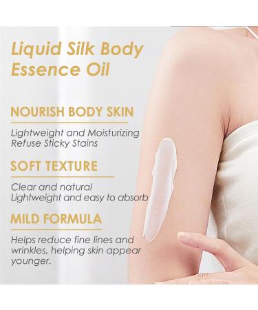 Silk Body Essence Oil Body Essence Oil 100ml Silk Body Essence Oil Silk Body Oil for Anti Wrinkle Anti Wrinkle Body Essence Oil Essence Oil to Smooth Skin Firming Extract Body Lotion - Buy Online on GoSupps.com